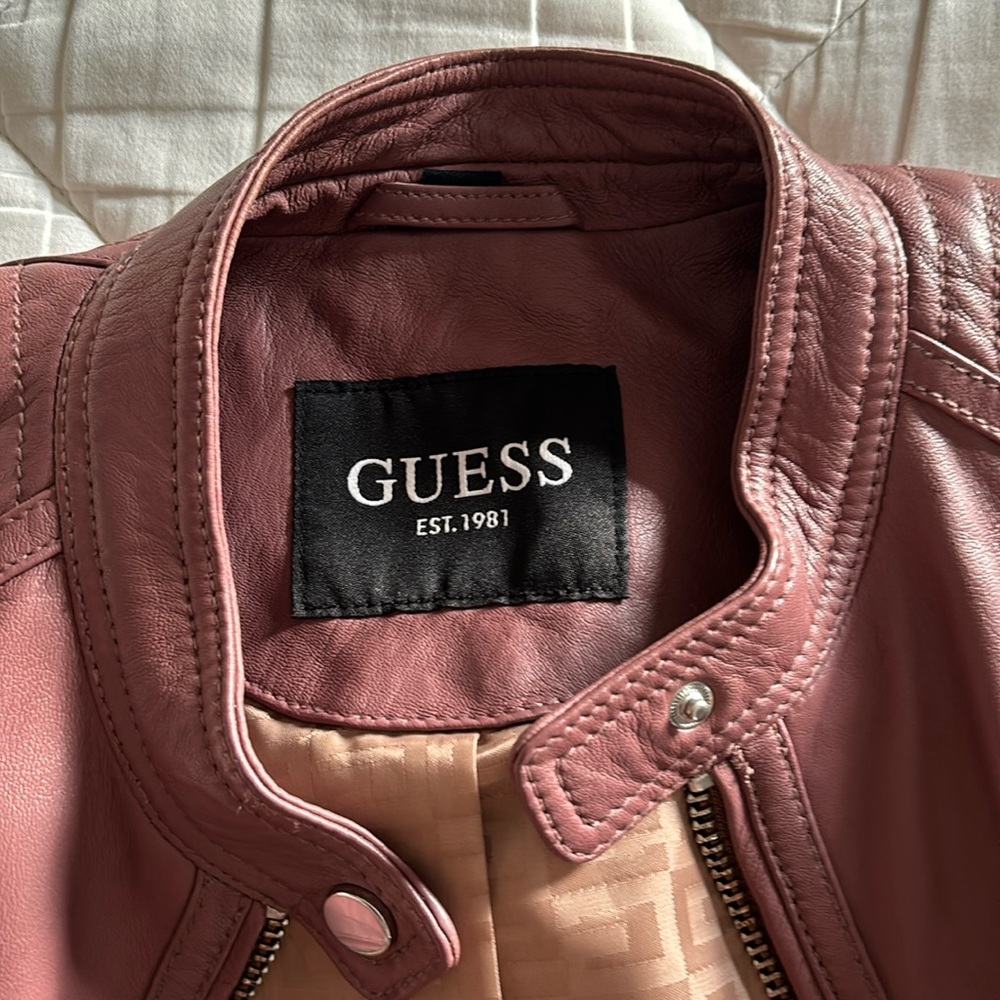 Guess Fitted Leather Jacket